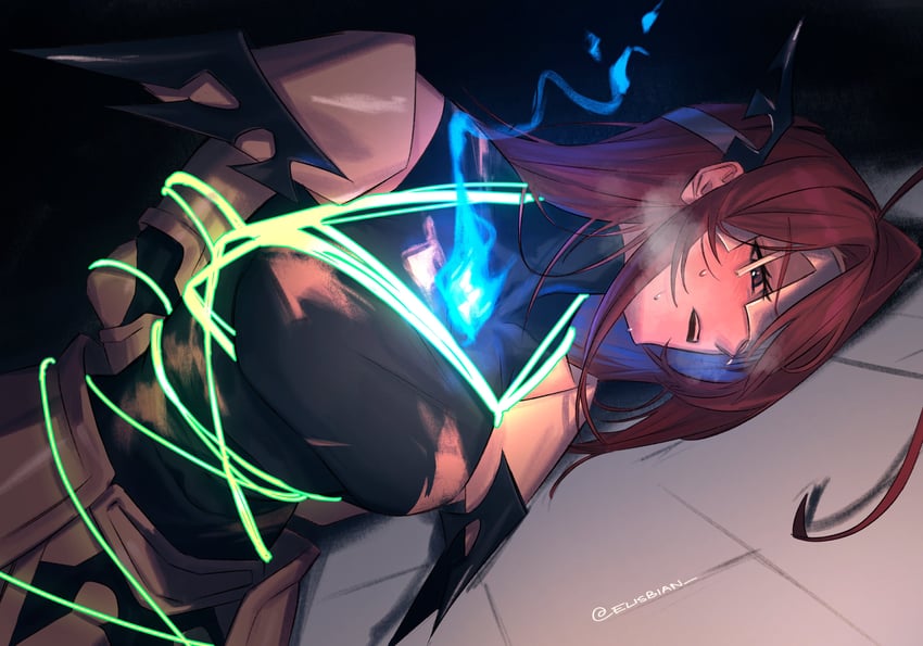 elizabeth rose bloodflame (hololive and 1 more) drawn by elisbian