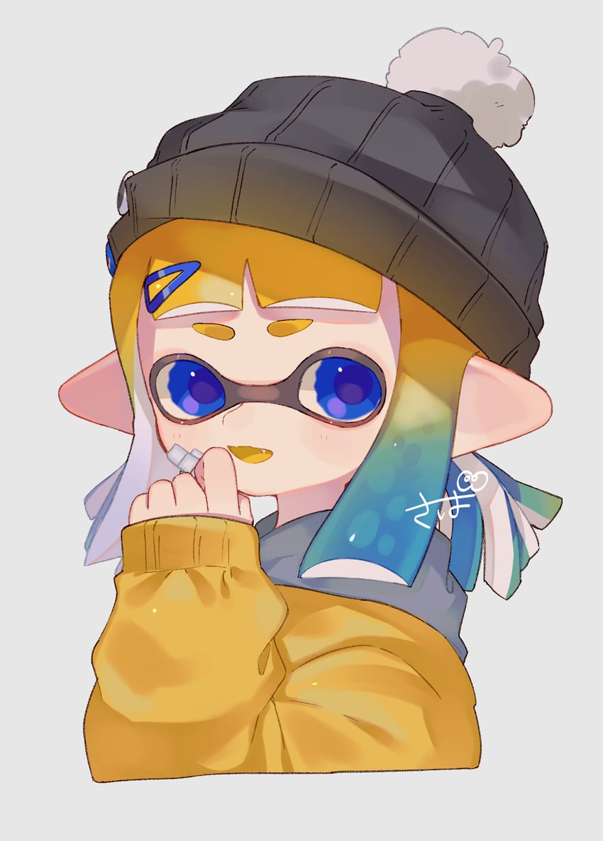 inkling player character and inkling girl (splatoon) drawn by sabata_saba
