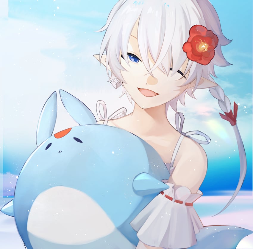 alisaie leveilleur and carbuncle (final fantasy and 1 more) drawn by slixin