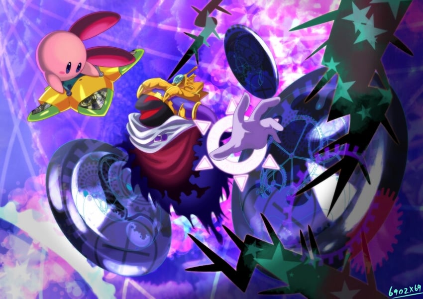 kirby, magolor, and traitor magolor (kirby and 1 more) drawn by takenokonoko