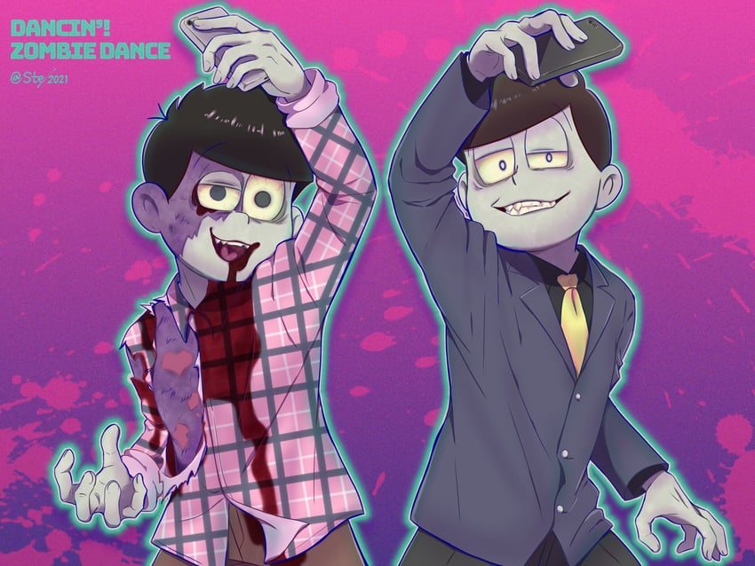 matsuno todomatsu and atsushi (osomatsu and 1 more) drawn by e-ste002