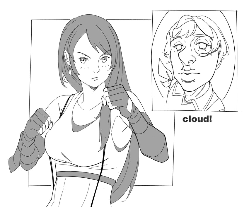 tifa lockhart and chadley (final fantasy and 3 more) drawn by 0regano