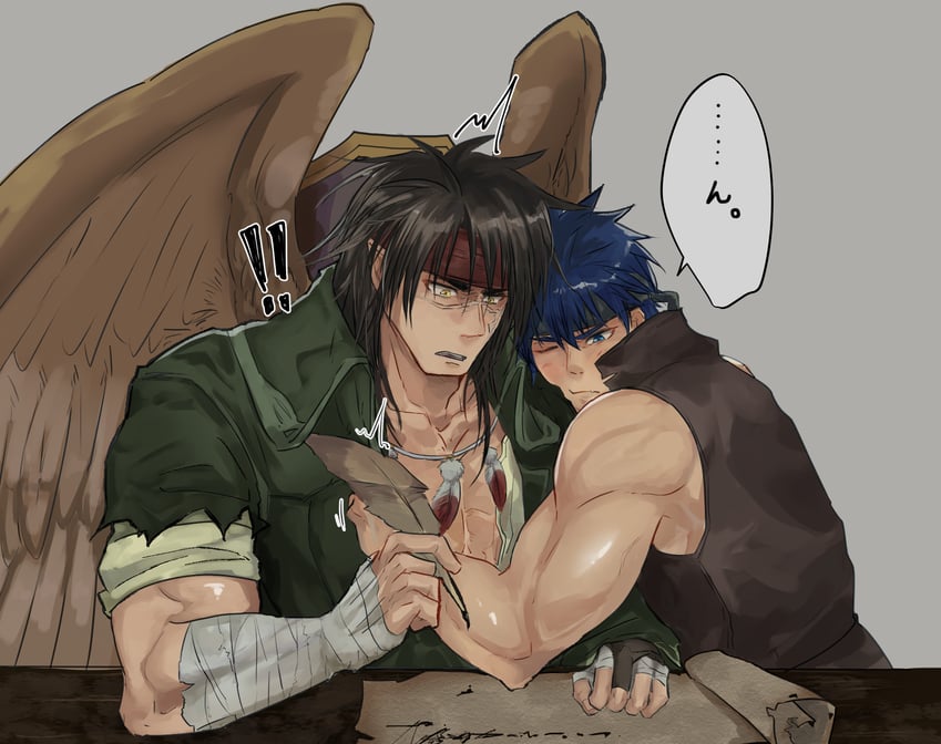 ike and tibarn (fire emblem and 1 more) drawn by kamabokozin