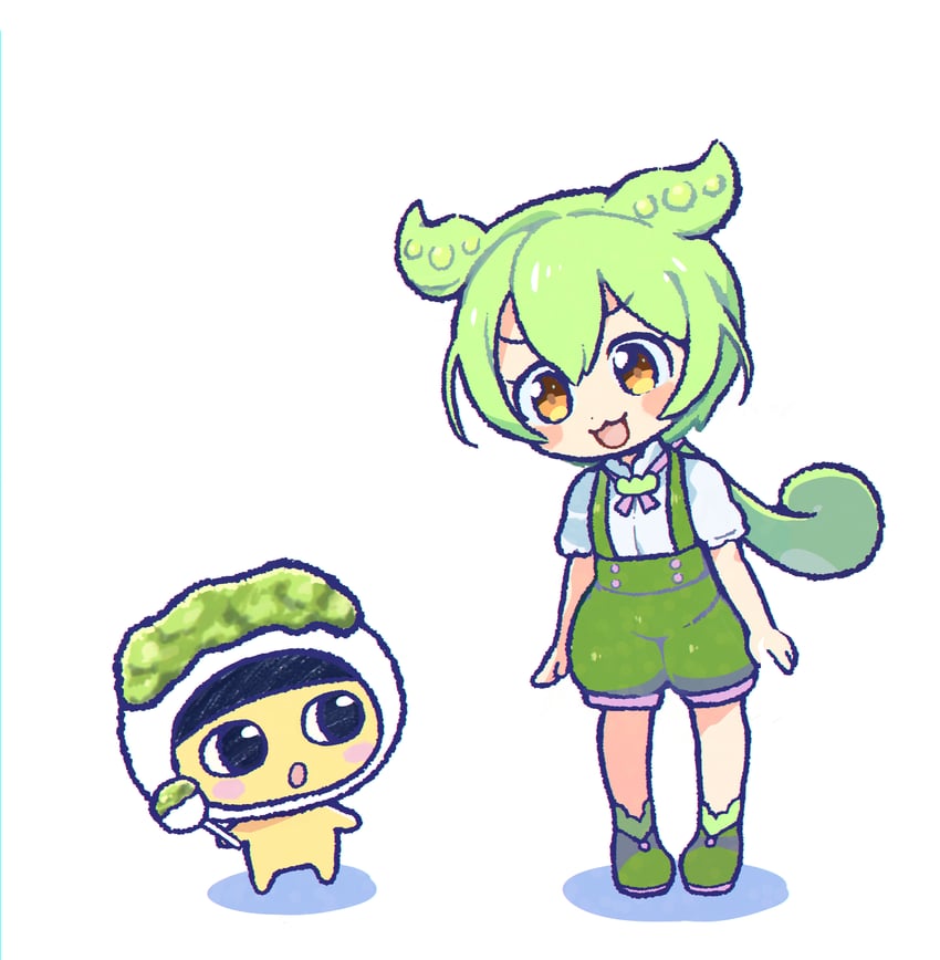 zundamon and mametchi (voicevox and 1 more) drawn by 1119mna