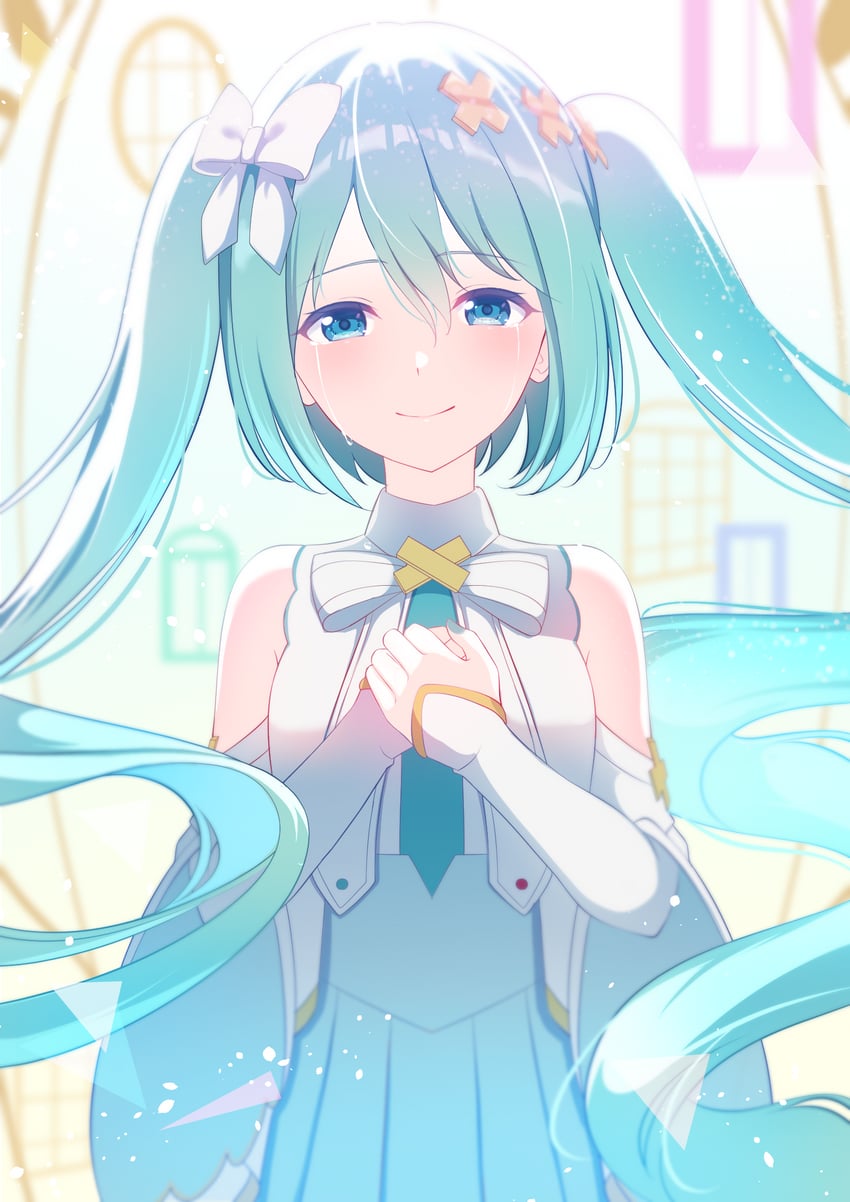 hatsune miku and hiramado miku (vocaloid and 2 more) drawn by yomomo14