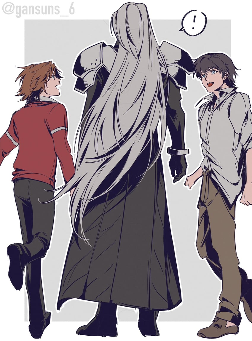 sephiroth, genesis rhapsodos, and angeal hewley (final fantasy and 3 more) drawn by roku_(gansuns)