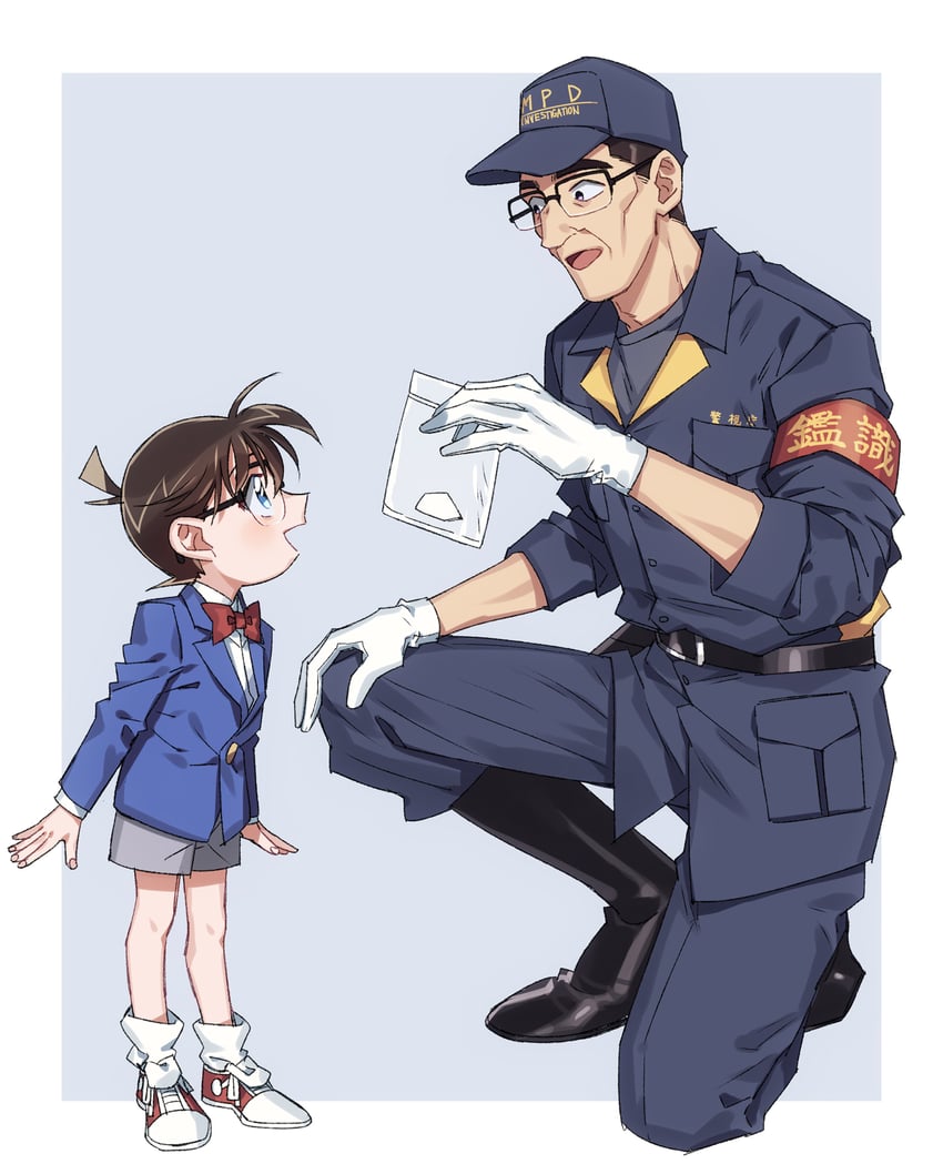edogawa conan and tome (meitantei conan) drawn by k_(gear_labo)