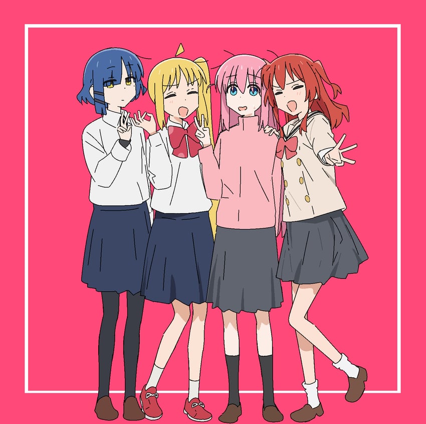 gotoh hitori, kita ikuyo, ijichi nijika, and yamada ryo (bocchi the rock!) drawn by kerorira
