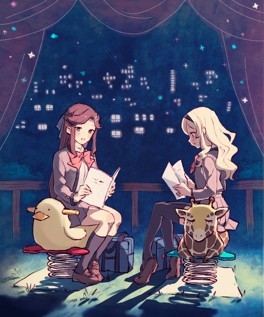 saijou claudine and tendou maya (shoujo kageki revue starlight) drawn by wato_(ko)