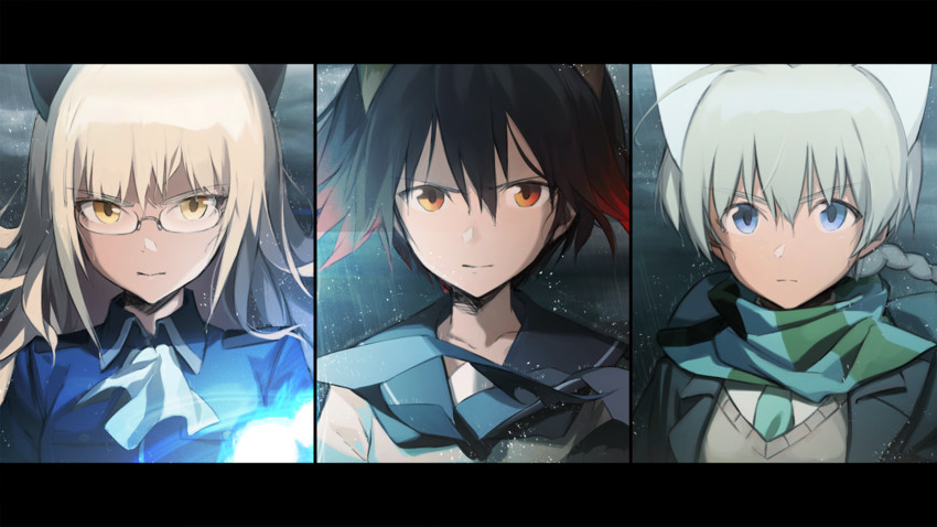 miyafuji yoshika, perrine h. clostermann, and lynette bishop (world witches series and 1 more) drawn by kirii
