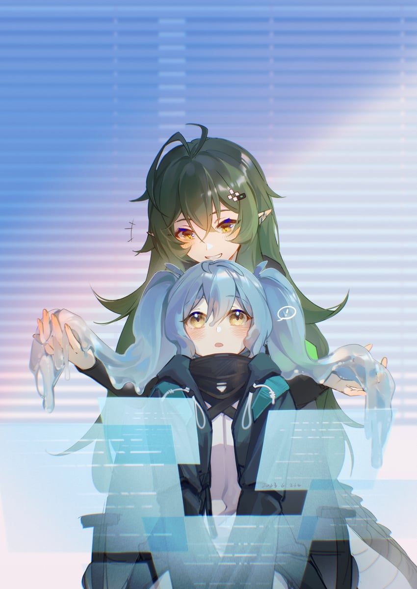 doctor, gavial, and female doctor (arknights) drawn by moozsilent
