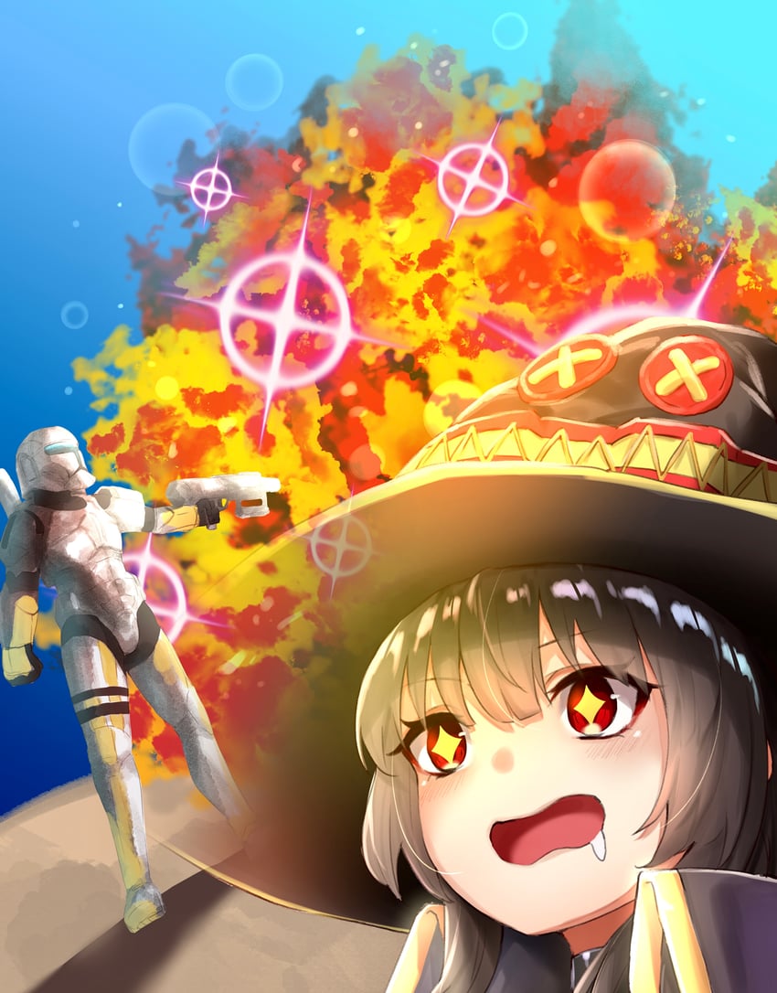 megumin (kono subarashii sekai ni shukufuku wo! and 1 more) drawn by m.tokotsu