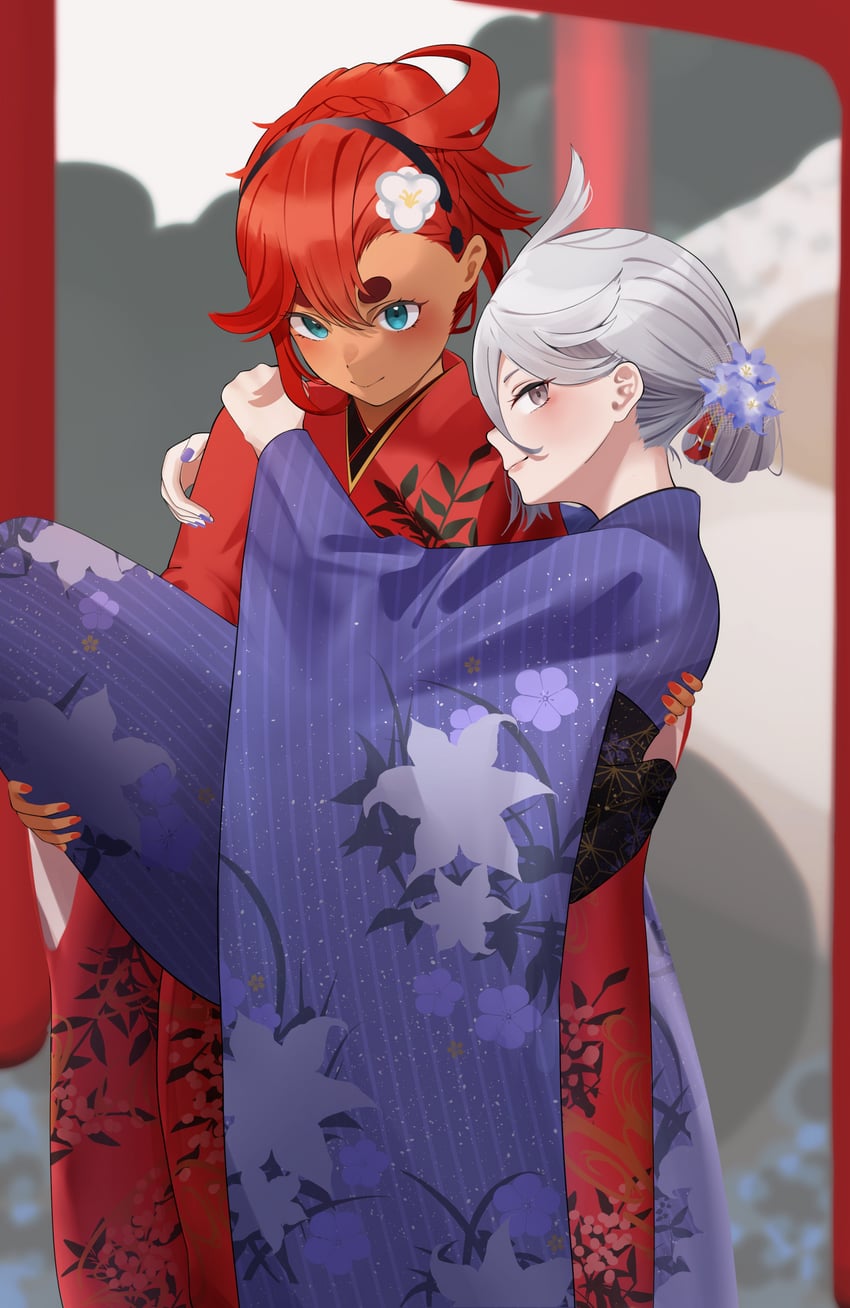 suletta mercury and miorine rembran (gundam and 1 more) drawn by nemuslyp