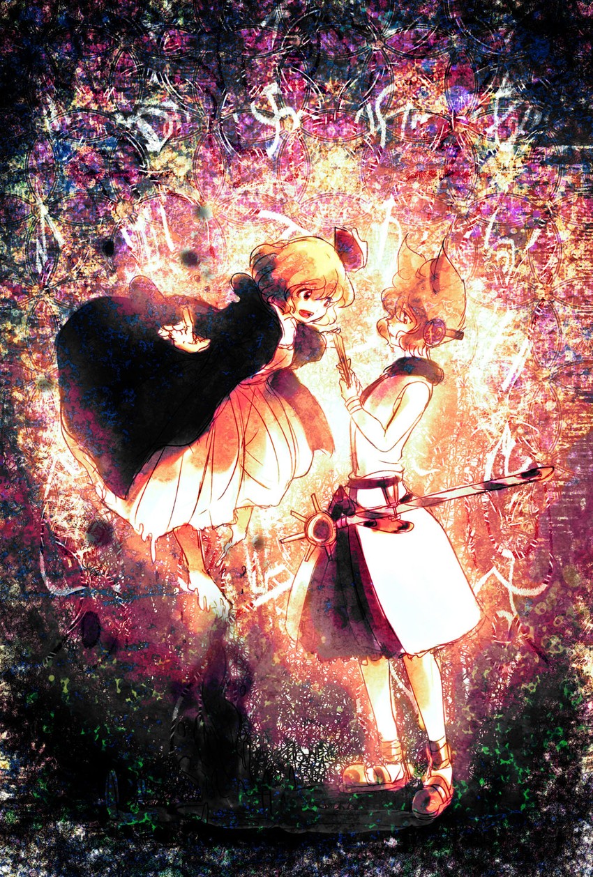 rumia and toyosatomimi no miko (touhou) drawn by kitayuki_kajika
