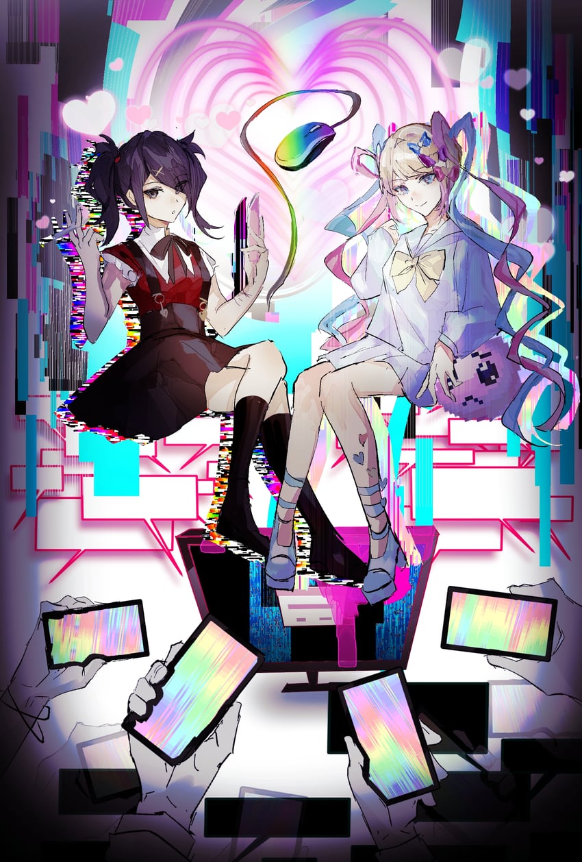 chouzetsusaikawa tenshi-chan and ame-chan (needy girl overdose) drawn by sixgooooooooooooood