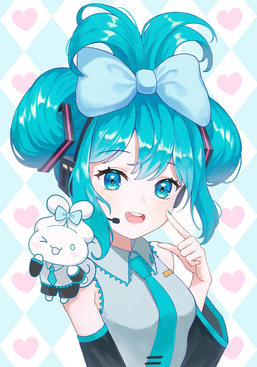 hatsune miku, cinnamoroll, and cinnamiku (vocaloid and 2 more) drawn by prock