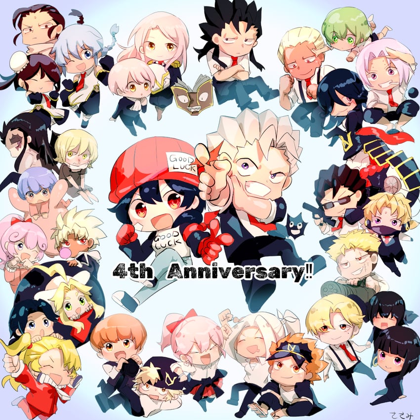 izumo fuuko, andy, shen, latla mirah, mui, and 7 more (undead unluck) drawn by torino_sasami