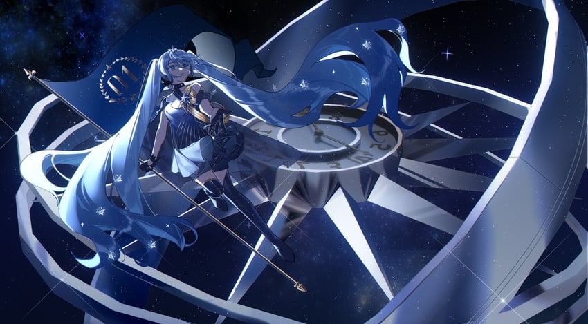 hatsune miku and polaris miku (vocaloid) drawn by kirina_zero