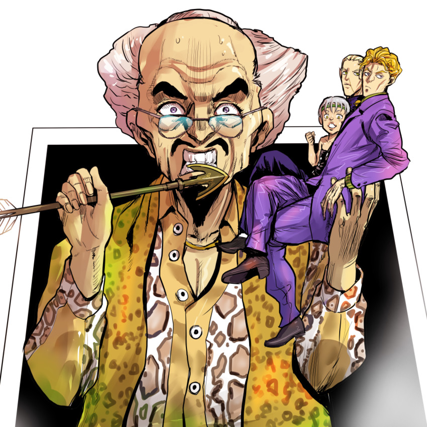 kira yoshikage, hazekura mikitaka, kira yoshihiro, oyanagi ken, atom heart father, and 1 more (jojo no kimyou na bouken and 2 more) drawn by mushi_gyouza