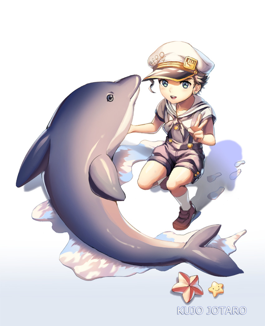 kujo jotaro (jojo no kimyou na bouken and 1 more) drawn by jyh