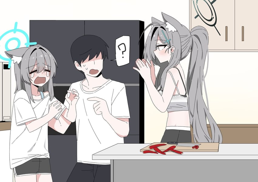 sensei, shiroko, and shiroko terror (blue archive and 1 more) drawn by b.t._(boob_tong)