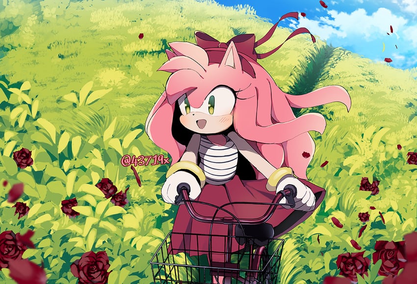 amy rose (sonic) drawn by rellyia