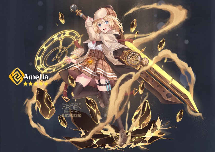 watson amelia (hololive and 2 more) drawn by ardenlolo