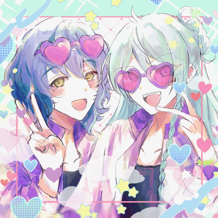 hibiki wataru and aoba tsumugi (ensemble stars!) drawn by ntec231