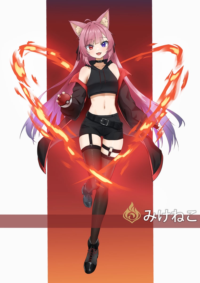 mikeneko (pokemon and 1 more) drawn by water_(pixiv_55477293)