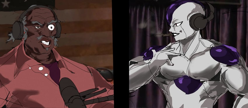 frieza, final form frieza, and uncle ruckus (dragon ball and 2 more) drawn by venommoe