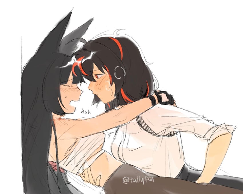hoshimi miyabi and zhu yuan (zenless zone zero) drawn by eimikosmoothie
