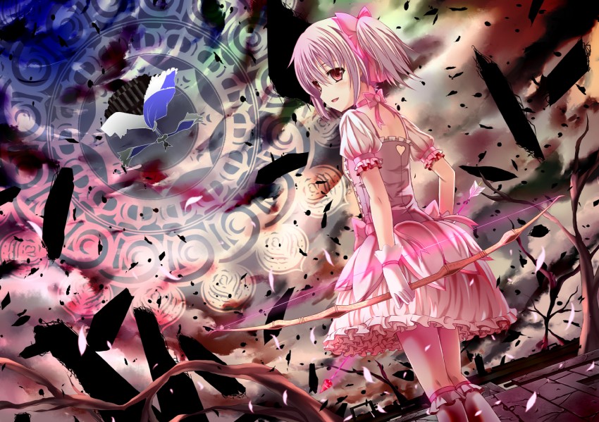 kaname madoka and walpurgisnacht (mahou shoujo madoka magica) drawn by yuuri_nayuta