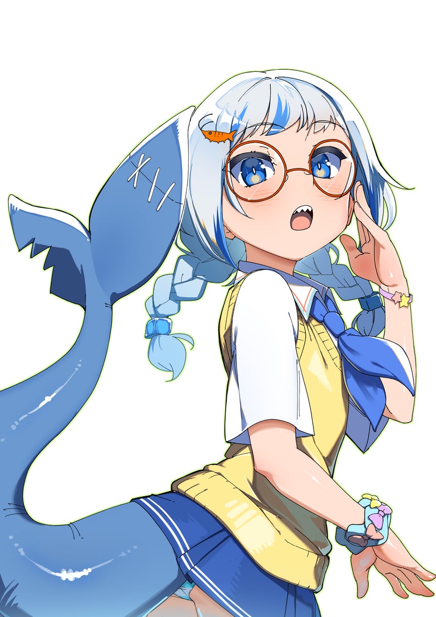 gawr gura (hololive and 1 more) drawn by riza23