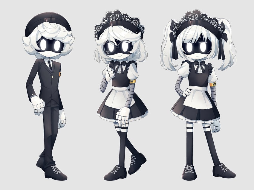 n, v, and j (murder drones) drawn by cheer_(cheerpuppy14)