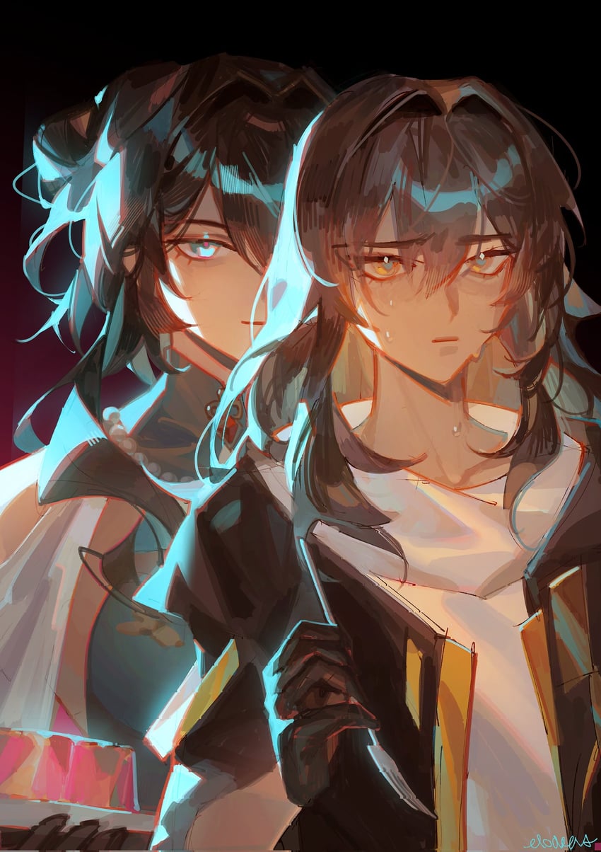 trailblazer, stelle, and ruan mei (honkai and 1 more) drawn by elodeas