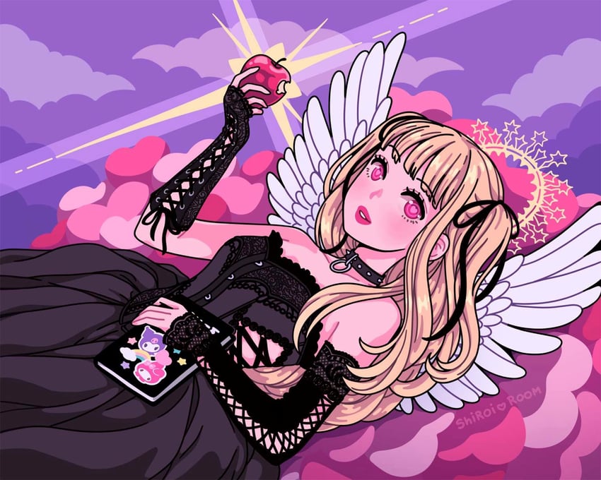 my melody, kuromi, and amane misa (sanrio and 2 more) drawn by shiroiroom