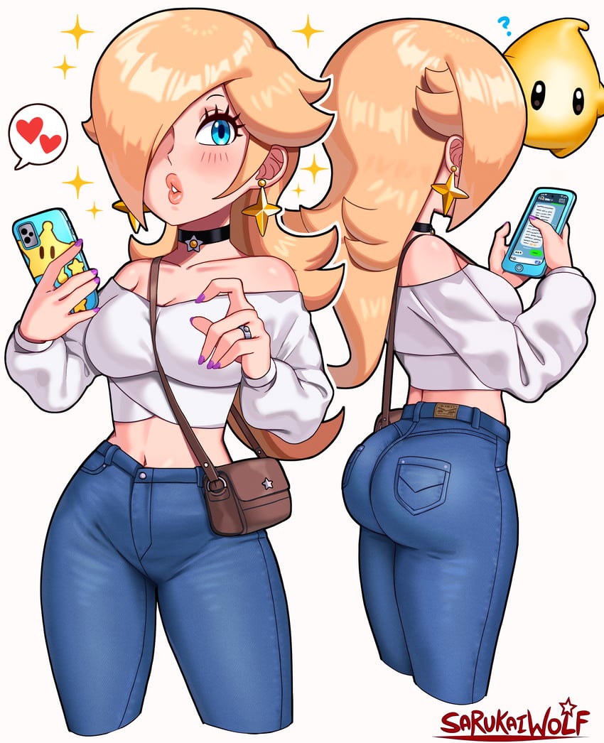 rosalina and luma (mario and 1 more) drawn by sarukaiwolf