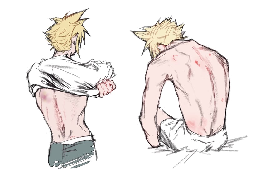 cloud strife (final fantasy and 1 more) drawn by cheli617