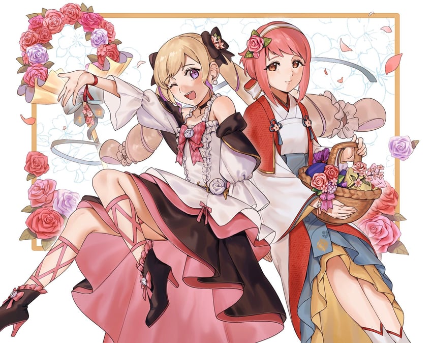 elise and sakura (fire emblem and 2 more) drawn by abinosu0903