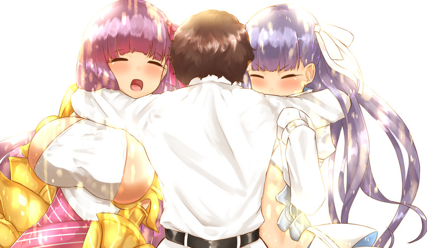 fujimaru ritsuka, meltryllis, and passionlip (fate and 3 more) drawn by makano_mucchi