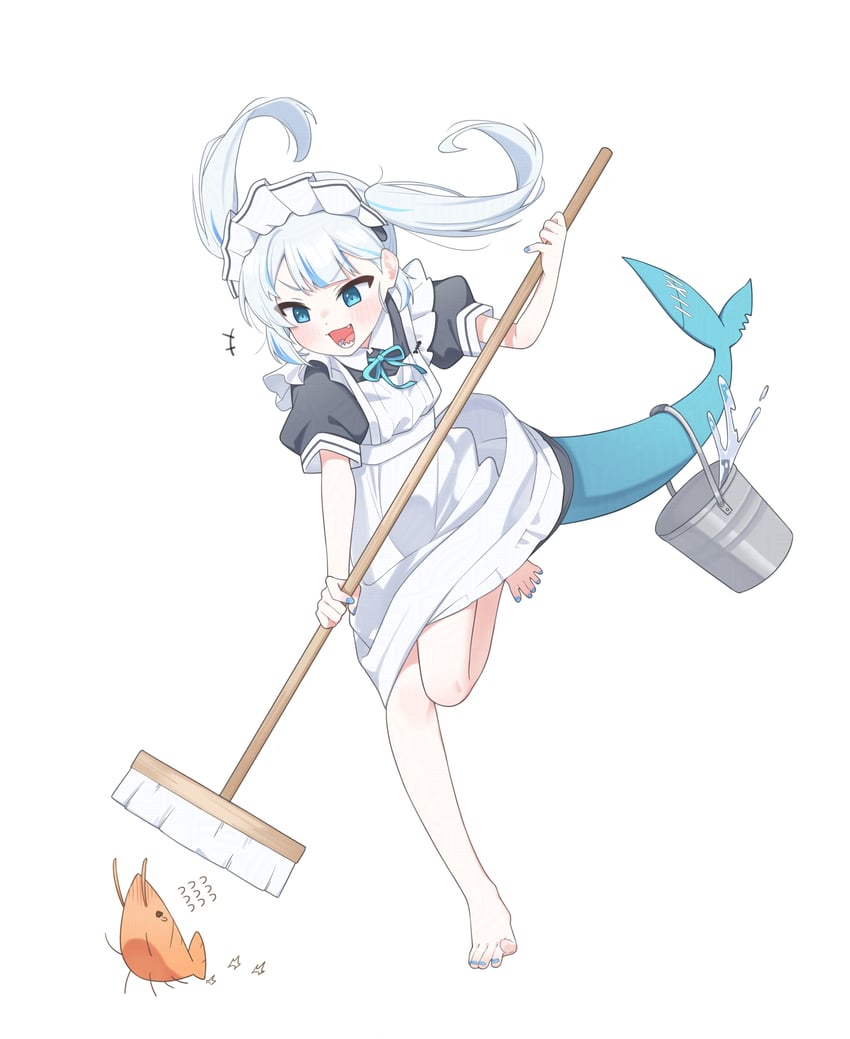 gawr gura and ebi-chan (hololive and 1 more) drawn by ugaaaa1