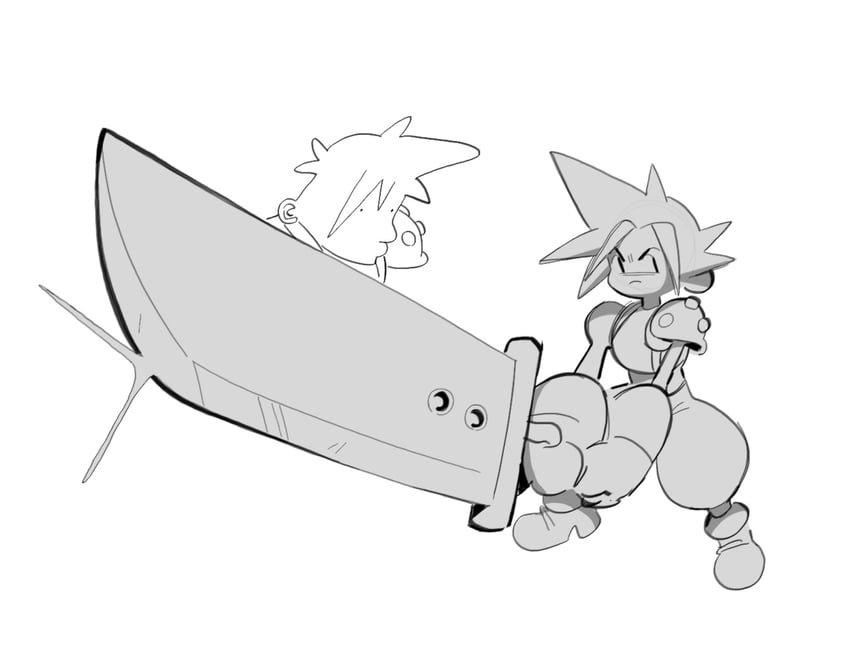 cloud strife (final fantasy and 1 more) drawn by tuckeryart