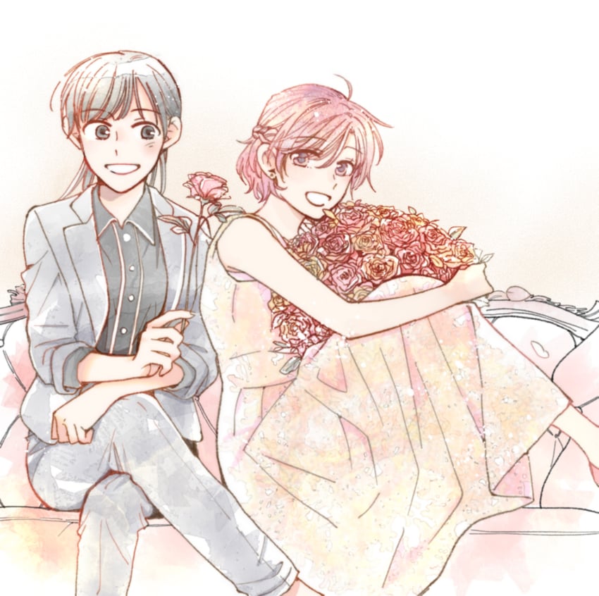 shimizu makoto and maekawa akane (still sick) drawn by ponpocoponco