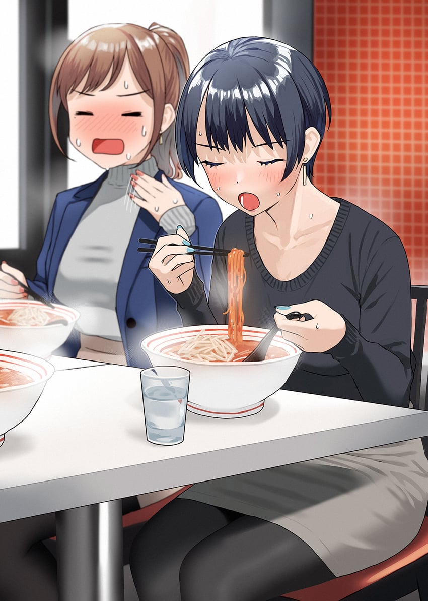 akaori umeka and kirito mihoko (kaisha no senpai akaori-san) drawn by doushimasho