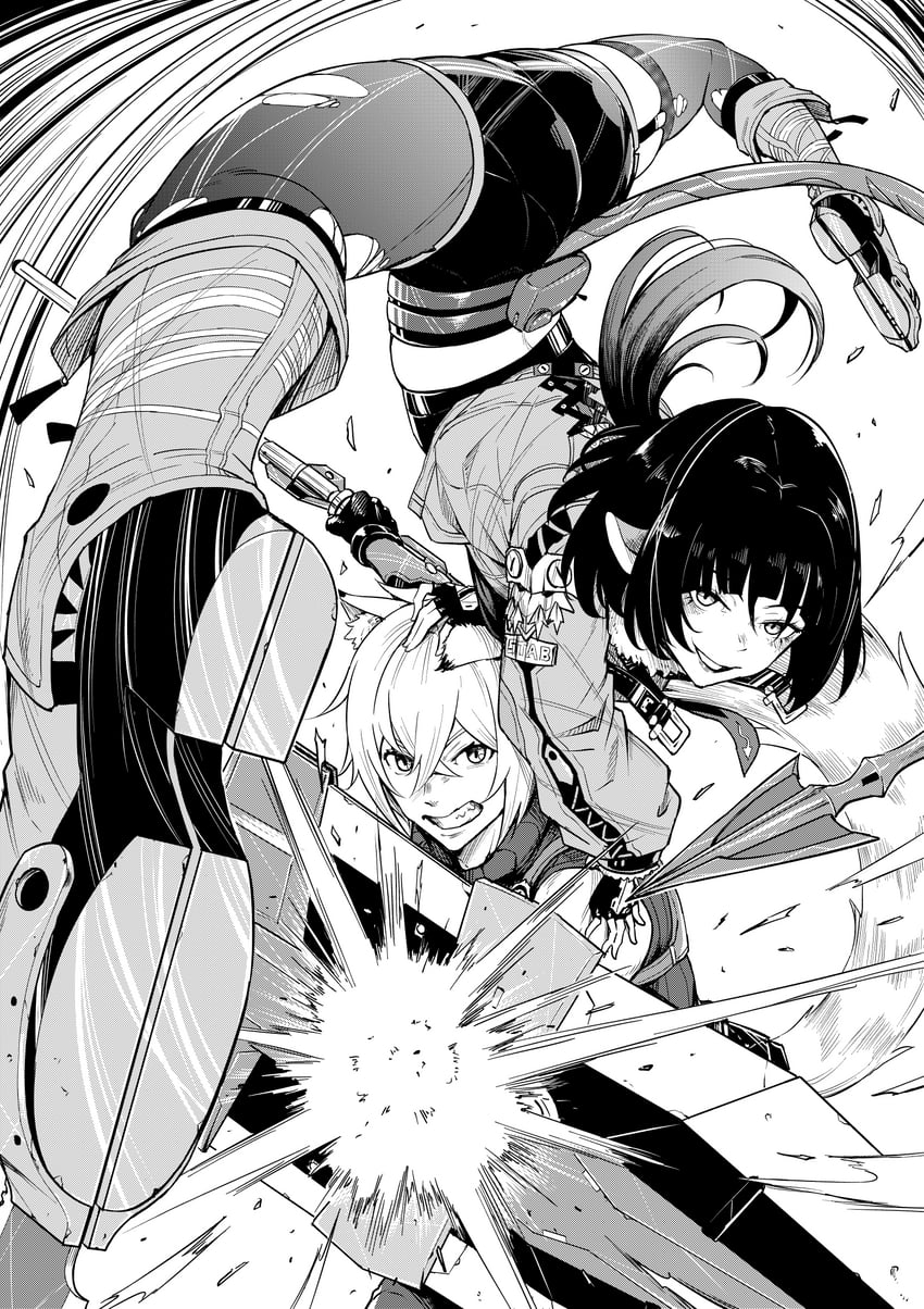 jane doe and seth lowell (zenless zone zero) drawn by eye_no_kakumaku