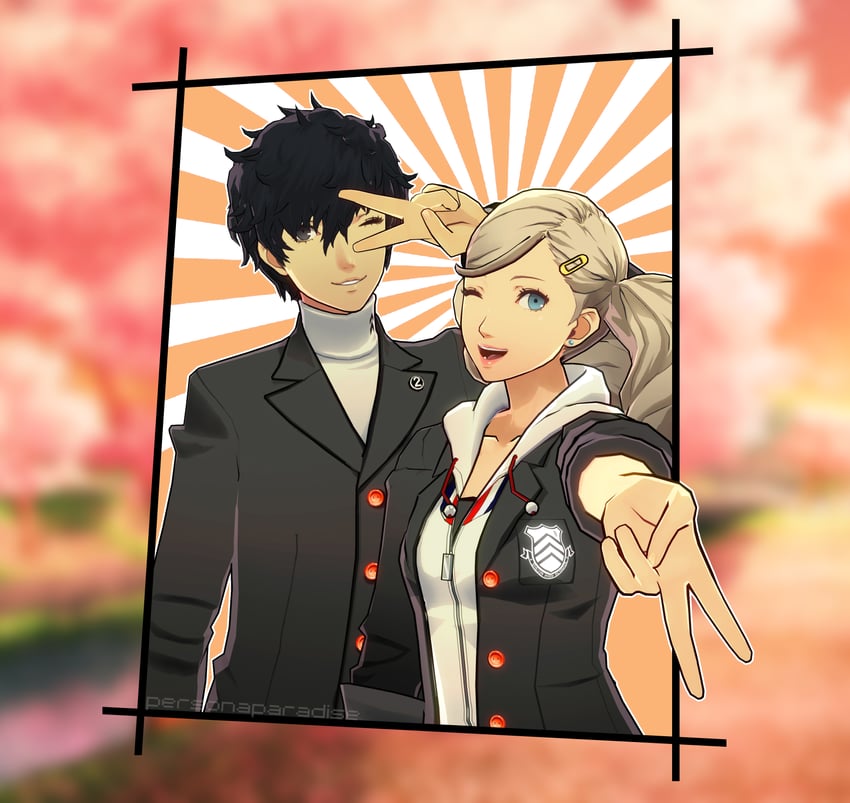 amamiya ren and takamaki anne (persona and 1 more) drawn by personaparadise