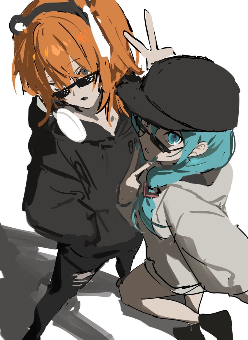 hatsune miku and adachi rei (vocaloid and 3 more) drawn by natwjeq