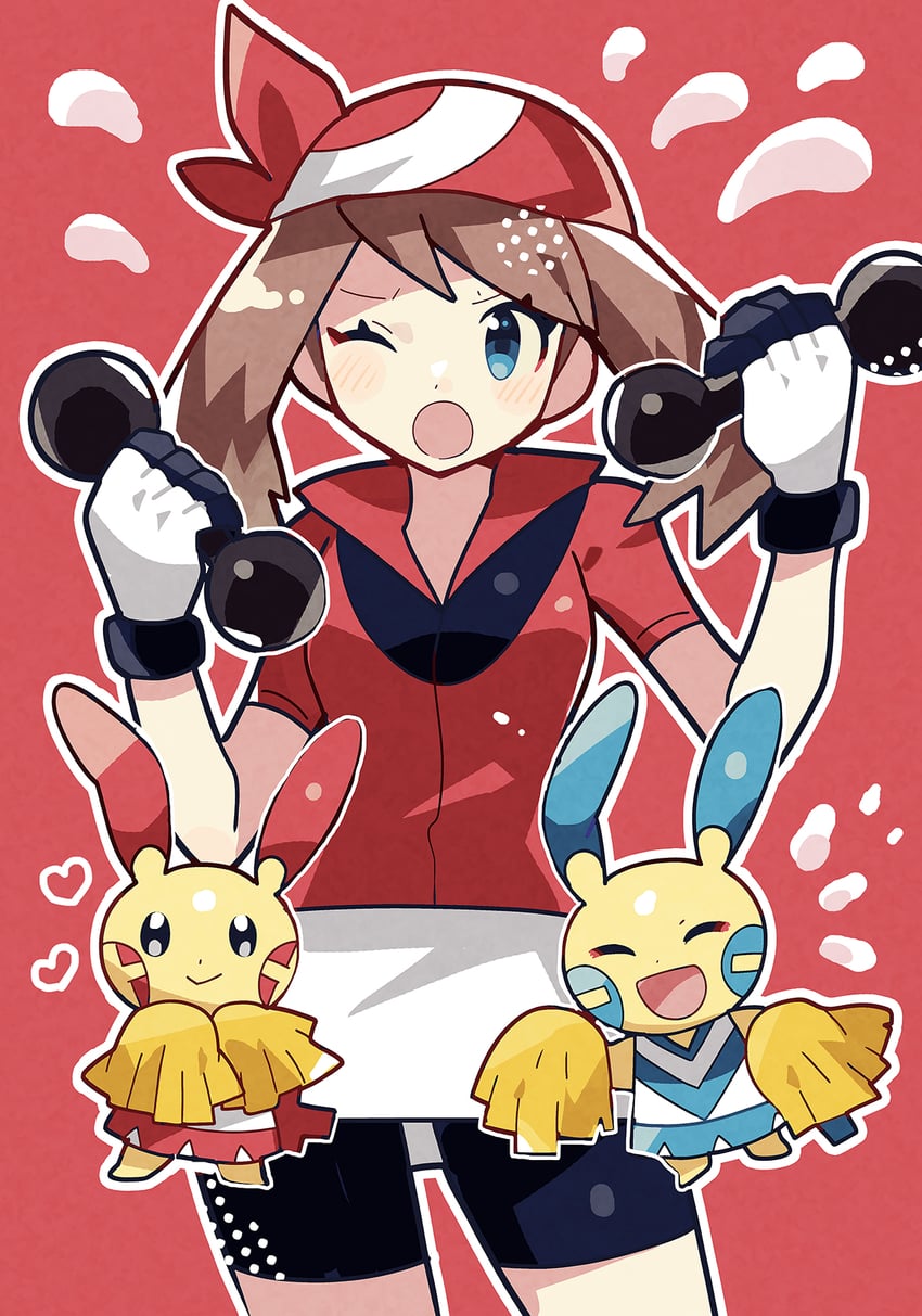 may, minun, and plusle (pokemon and 1 more) drawn by anidler91