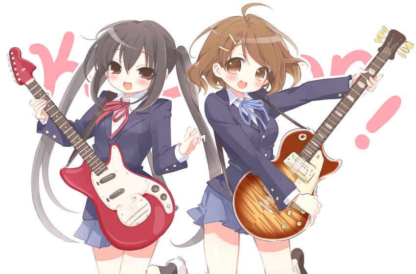 nakano azusa and hirasawa yui (k-on!) drawn by mipi_(u3u_00)