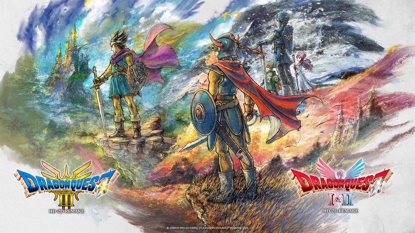 princess of moonbrook, roto, prince of lorasia, prince of samantoria, and hero (dragon quest and 3 more) drawn by ikusy